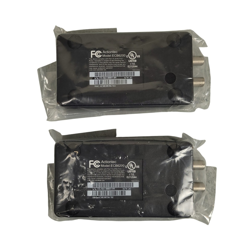 Actiontec ECB6200 Bonded MoCA 2.0 Ethernet Coax Adapter Pair Twin Pack New - Picture 4 of 10
